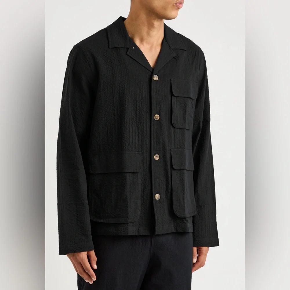 Les Deux Osmund Seersucker Overshirt NWT Size Large